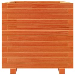 Jardinière cire marron 50x50x49,5 cm bois de pin massif 