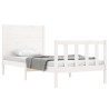 Cadre de lit sans matelas blanc bois de pin massif 