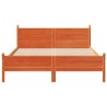 Cadre de lit sans matelas cire marron 150x200cm bois pin massif 