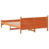 Cadre de lit sans matelas cire marron 150x200cm bois pin massif 