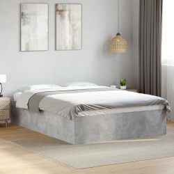 Cadre de lit sans matelas gris béton 140x200 cm 