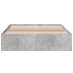Cadre de lit sans matelas gris béton 140x200 cm 