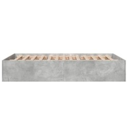Cadre de lit sans matelas gris béton 140x200 cm 