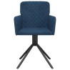 Chaises pivotantes à manger lot de 2 Bleu Velours 