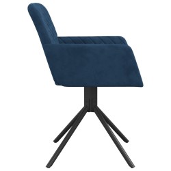 Chaises pivotantes à manger lot de 2 Bleu Velours 