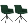 Chaises pivotantes à manger lot de 2 Vert foncé Velours 
