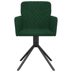 Chaises pivotantes à manger lot de 2 Vert foncé Velours 