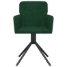 Chaises pivotantes à manger lot de 2 Vert foncé Velours 