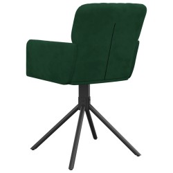 Chaises pivotantes à manger lot de 2 Vert foncé Velours 