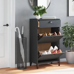 Armoire à chaussures VIKEN gris anthracite bois d'ingénierie 