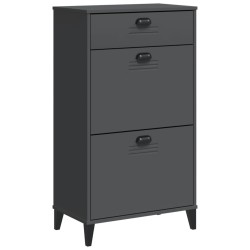 Armoire à chaussures VIKEN gris anthracite bois d'ingénierie 
