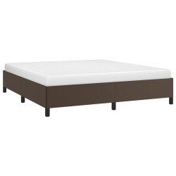 Cadre de lit sans matelas marron 160x200 cm similicuir 