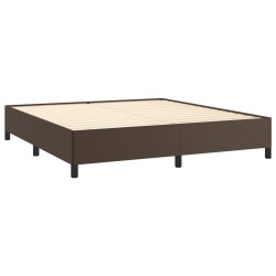 Cadre de lit sans matelas marron 160x200 cm similicuir 