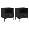 Tables de chevet 2 pcs noir 40x35x47,5 cm bois d’ingénierie 