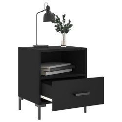 Tables de chevet 2 pcs noir 40x35x47,5 cm bois d’ingénierie 