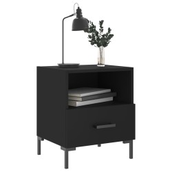 Tables de chevet 2 pcs noir 40x35x47,5 cm bois d’ingénierie 