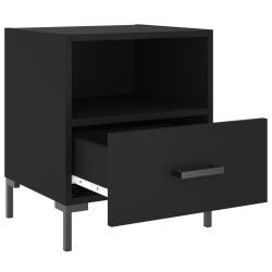 Tables de chevet 2 pcs noir 40x35x47,5 cm bois d’ingénierie 