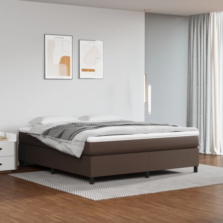 Cadre de lit sans matelas marron 160x200 cm similicuir 