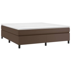 Cadre de lit sans matelas marron 160x200 cm similicuir 