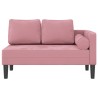 Chaise longue avec coussins rose velours 
