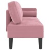 Chaise longue avec coussins rose velours 