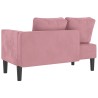 Chaise longue avec coussins rose velours 