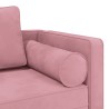 Chaise longue avec coussins rose velours 