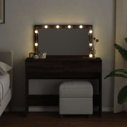 Coiffeuse avec LED chêne marron 100x40x120 cm 