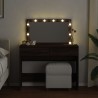 Coiffeuse avec LED chêne marron 100x40x120 cm 