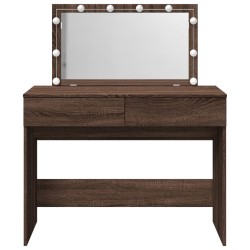 Coiffeuse avec LED chêne marron 100x40x120 cm 