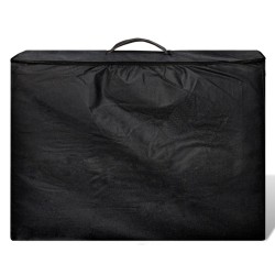 Table de massage pliable Noir 3 zones avec cadre en bois 