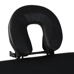 Table de massage pliable Noir 3 zones avec cadre en bois 