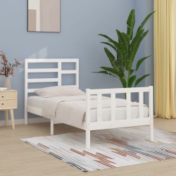 Cadre de lit sans matelas blanc 100x200 cm bois de pin massif 