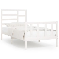 Cadre de lit sans matelas blanc 100x200 cm bois de pin massif 