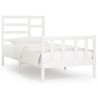 Cadre de lit sans matelas blanc 100x200 cm bois de pin massif 