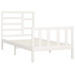 Cadre de lit sans matelas blanc 100x200 cm bois de pin massif 
