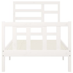 Cadre de lit sans matelas blanc 100x200 cm bois de pin massif 