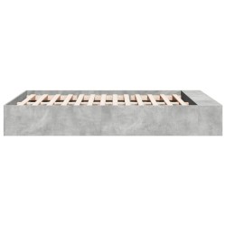 Cadre de lit sans matelas gris béton 135x190 cm 