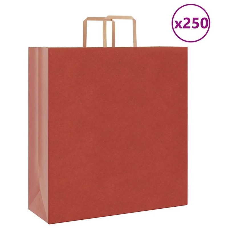 Sacs en papier 250 pcs avec poignées rouge 45x17x48 cm 