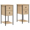 Tables de chevet 2pcs chêne sonoma 32x42x70cm bois d'ingénierie 