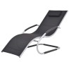 Chaise longue avec oreiller Aluminium et textilène noir 