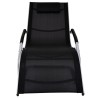 Chaise longue avec oreiller Aluminium et textilène noir 