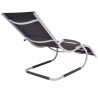 Chaise longue avec oreiller Aluminium et textilène noir 
