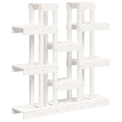 Support à plantes Blanc 104,5x25x109,5 cm Bois massif de pin 