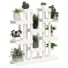 Support à plantes Blanc 104,5x25x109,5 cm Bois massif de pin 