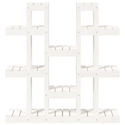 Support à plantes Blanc 104,5x25x109,5 cm Bois massif de pin 