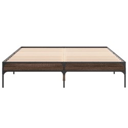 Cadre de lit sans matelas chêne marron 160x200 cm 