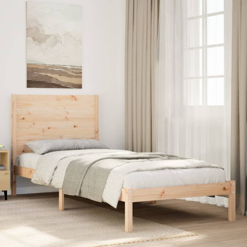 Cadre de lit extra long sans matelas 90x210 cm bois massif 
