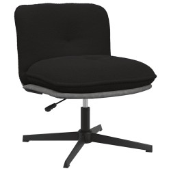 Chaise pivotante de bureau noir bouclé comme de la laine tissu 