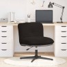 Chaise pivotante de bureau noir bouclé comme de la laine tissu 